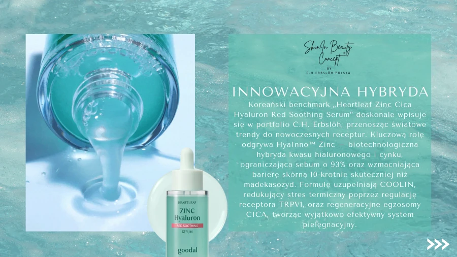Obniżenie temperatury skóry o 7°C Heartleaf Zinc Hyaluron Red Soothing Serum